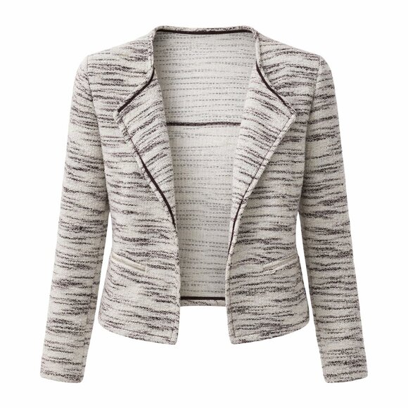 Style & Co. Jackets & Blazers - Style & Co Open Blazer Woven Tweed Office Large Academia Earthy Classic Business